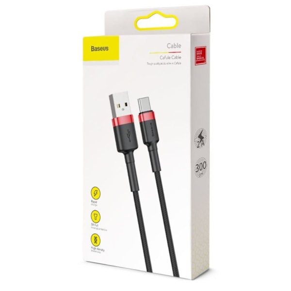 2M BASEUS USB-kaapeli - Type-C Punainen Musta black