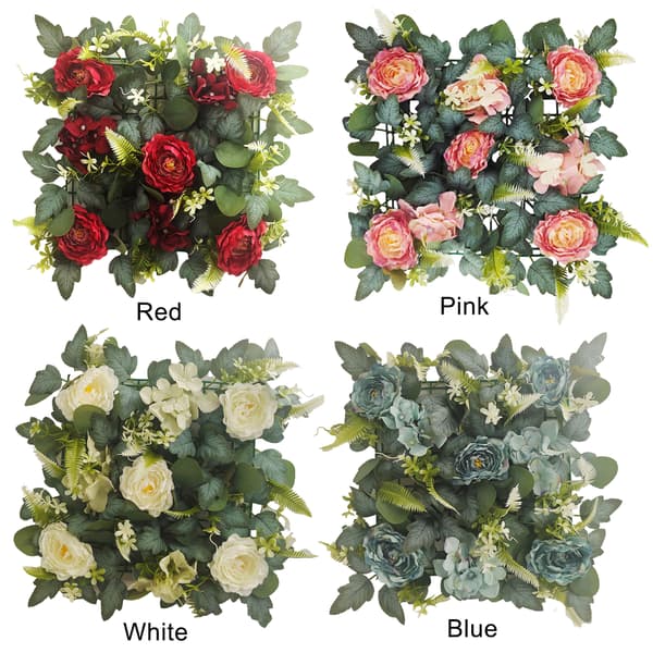 Vit Grön Pionblomma Väggdekor 1 st - Bröllopsbakgrund Evenemangsdekoration Heminredning