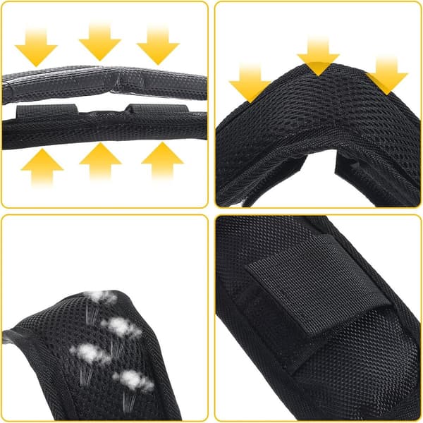 2-pack Backpack Shoulder Strap Pads - Functional and Comfortable - Black