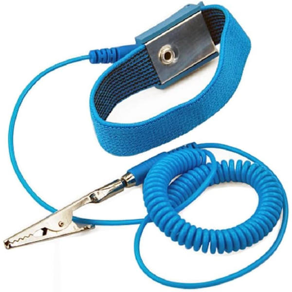 Antistatiskt justerbart metallarmband belagt med färg, jordningsarmband ESD-urladdning - Förhindrar uppbyggnad av statisk elektricitet (trådbunden)