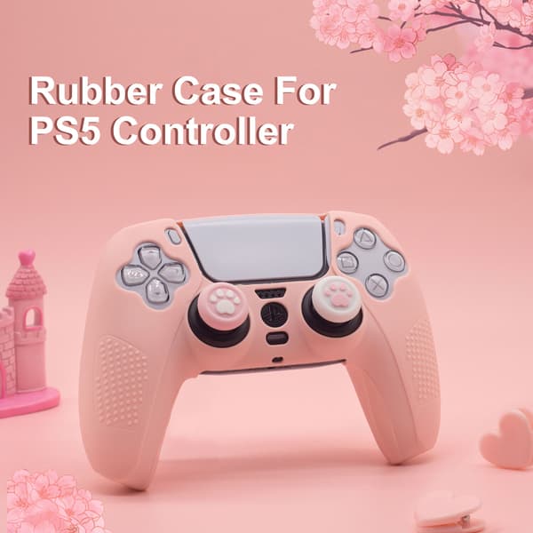 Cute Skin Cover for PS5 Controller, Non-Slip Silicone Protective Rubber Case, Black and Grey Blue