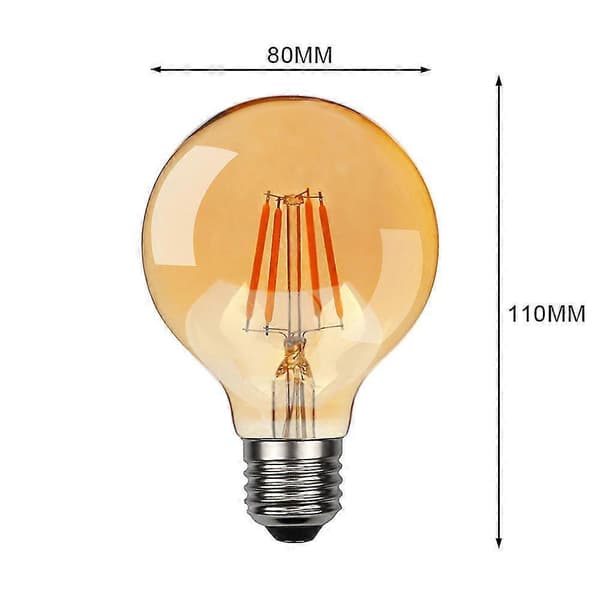 LED-retrolamppu E27 G80 4 W 2300 K lämmin keltainen