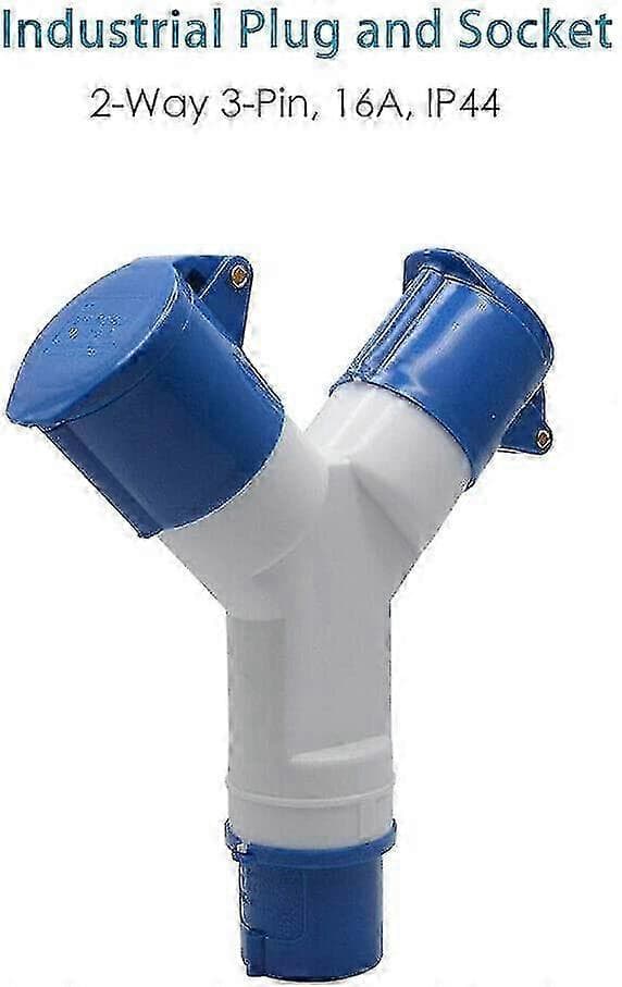 2-vejs adapter 3-polet stikdæksel 16A 220V IP44 - Autocamper, campingvogn, båd, byggeplads