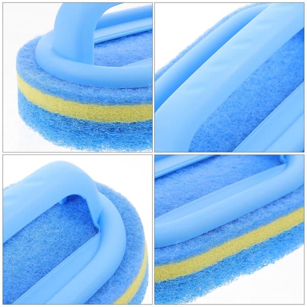 2 Kitchen Brushes Multifunctional Bathtub Cleaning Brush with Handle for Smooth Surfaces Blue