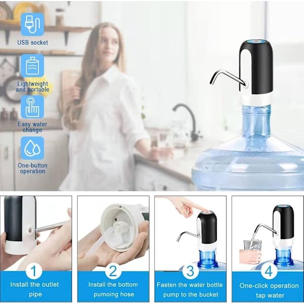 Vattenautomat Dricksvattenpump Automatisk Vattenautomat Vattenpump Elektrisk Vattenpump Vattenpump för Flaska Vattenautomat Kran USB-laddning