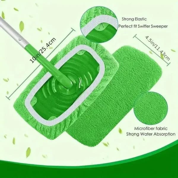 Reusable Washable Flat Mop Cover 8-Pack Compatible with 25.5x12 cm Pads Thickened Microfiber Eco-Friendly