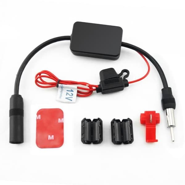ANT-208 Sort Bilradio Signalforstærker 12 V Auto FM Antenneforstærker