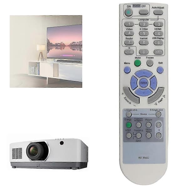 Erstatningsfjernkontroll for NEC-projektor Rd-450c Rd-448e Np-v260+ V230+ Me360