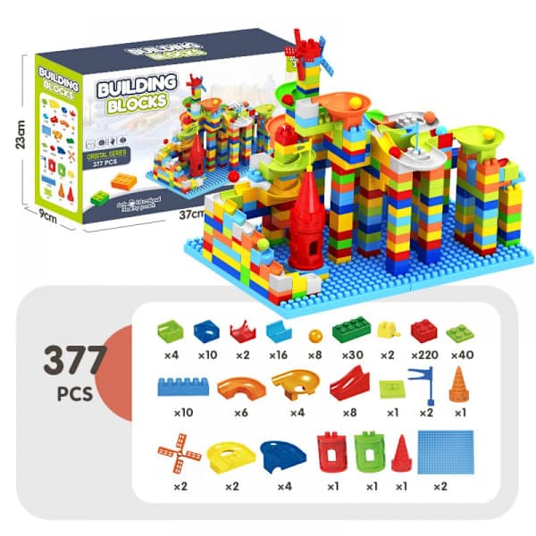 Store byggeklodser kompatible med Duplo, træ, til børn 2+ år, med opbevaringskasse