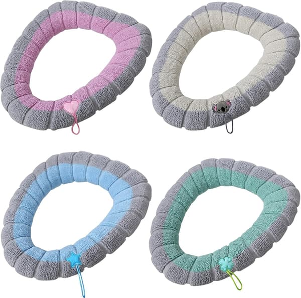 4-pack toalettstolsskydd med handtag - tjocka badrumstoalettstolar