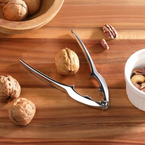 Nutcracker Tool Heavy Duty Stainless Steel with Non-Slip Handle for Walnut Hazelnut Almond Pecan and Seafood Silver