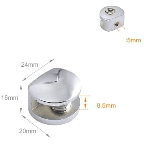 Glashyllkonsol justerbar klämkonsol väggkonsol för 8-10 mm glashyllor badrumskonsol polerad krom set om 4
