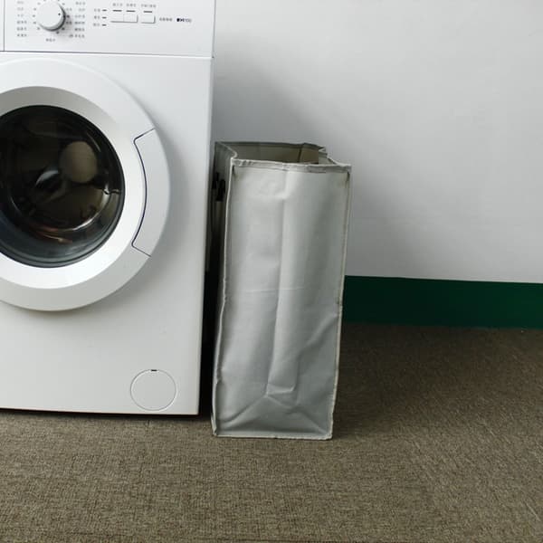 Large Foldable Laundry Hamper with 2 Sections for Bedroom, Fabric