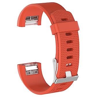 Silikonebånd med almindelig tekstur til Fitbit Charge 2 med spænde, Størrelse: S (Hvid) S (Rød)