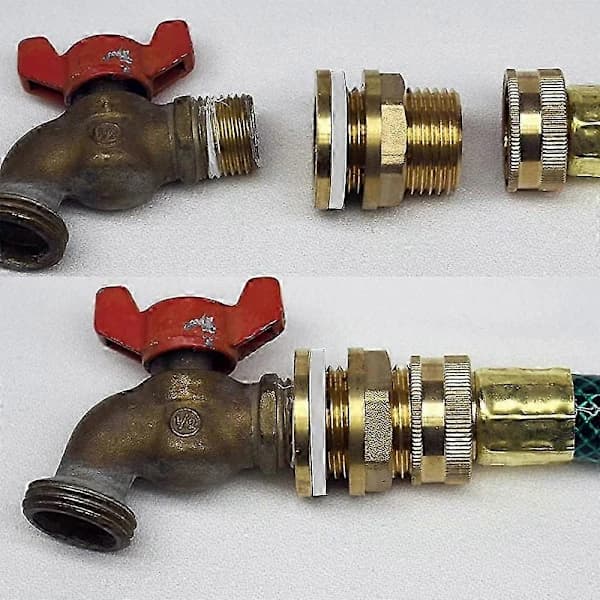 2-pack Water Tank Connector, Premium Brass Bulkhead with Rubber Gaskets for Rain Barrels and Irrigation, 3/4 inch