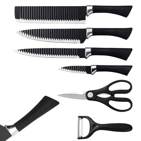Knife set 6 pieces with scissors peeler steel 608