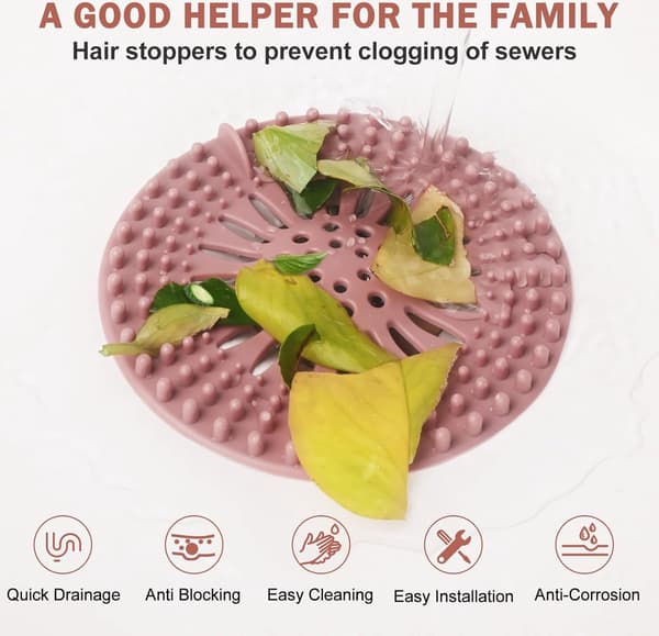 Silicone Drain Stopper - Sink Strainer - Shower Drain - 5 Pieces - Sink Stopper