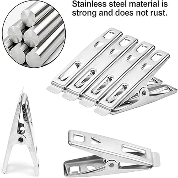 20 stk Klesklyper i Rustfritt Stål, Metallklemmer for Tøyvask