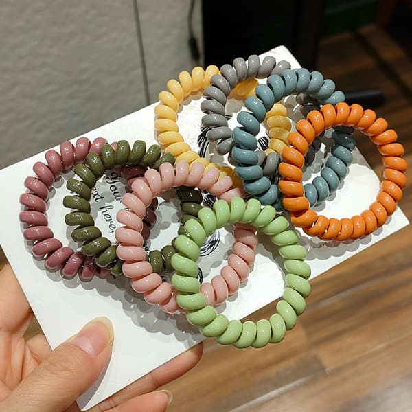 Elastiske hårkrøller X4 (farveblanding) elastiske spiraler til kvinder og mænd med sporløst elastisk hår