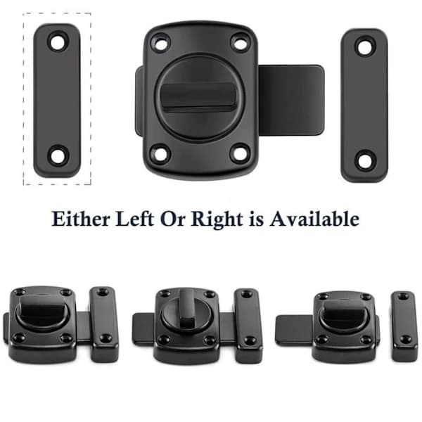 Bathroom Door Lock Swivel Cabinet Window Latch Security Latch Lock Black 55mm