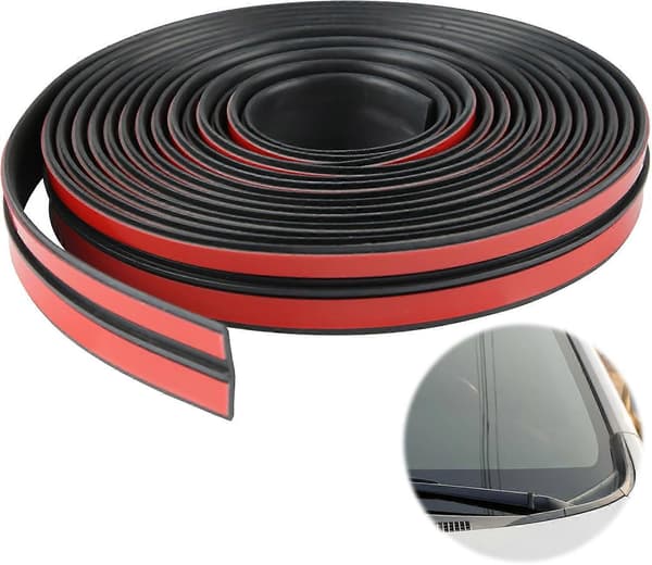 3 pcs 1M Universal Self-Adhesive Rubber Seal, Car Windshield Rubber Sealing Strip, Universal Self-Adhesive Rubber Seal (14mm 1m)