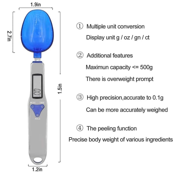 Elektronisk måleske, digital vægtske, med LCD-display