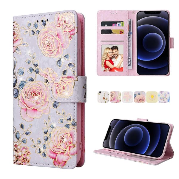Bronzing Painting RFID Leather Case for iPhone 12 mini