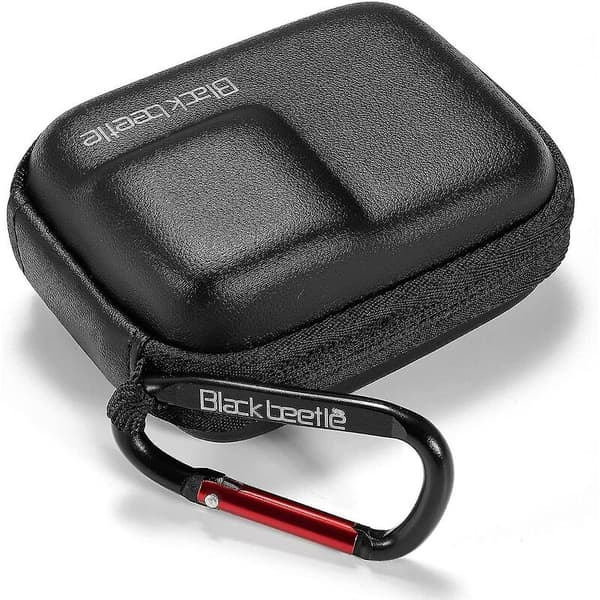 Bæretaske til Gopro 10/9/8/7, mini hardcase bæretaske rejseopbevaringspose, sort