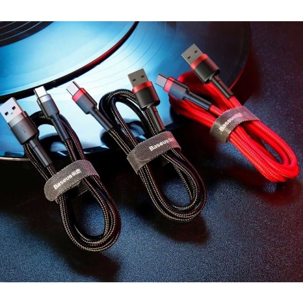 2M BASEUS USB-kaapeli - Type-C Punainen Musta black