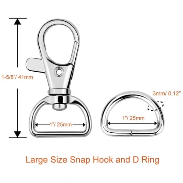 60 Pieces Swivel Snap Hooks and D-Rings for Lanyards and Sewing Projects
