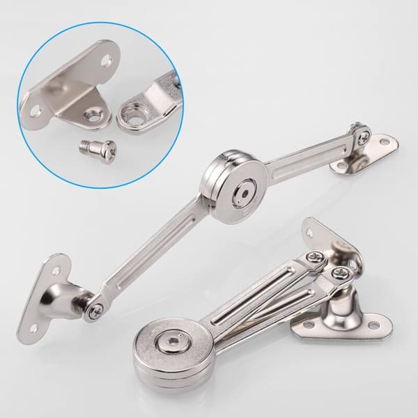 Soft-Close Hinge 2-pack with Screws, Satin Nickel, 18 kg Support for Cabinets & Toy Boxes