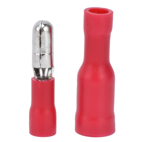 100 stykker (50 par) 22-16 AWG isolerede han- og hun-bulletstik