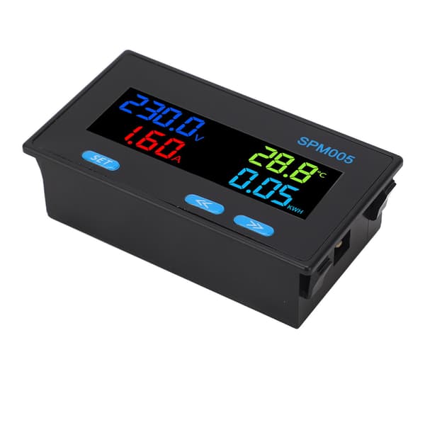 Digital Voltmeter Ammeter Panel 8 in 1 Multifunctional Power Consumption Meter Color LCD Display AC Energy Meter AC60–300V 20A