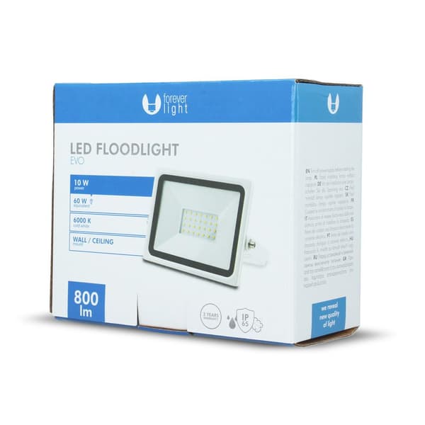 Forever EVO 10W LED Floodlight SMD |6000K| - Koldhvid Vit white