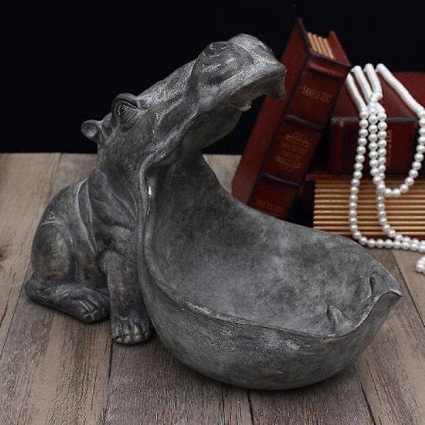 Hippo Storage Box Statues Crafts Hippopotamus Ornaments Figurines