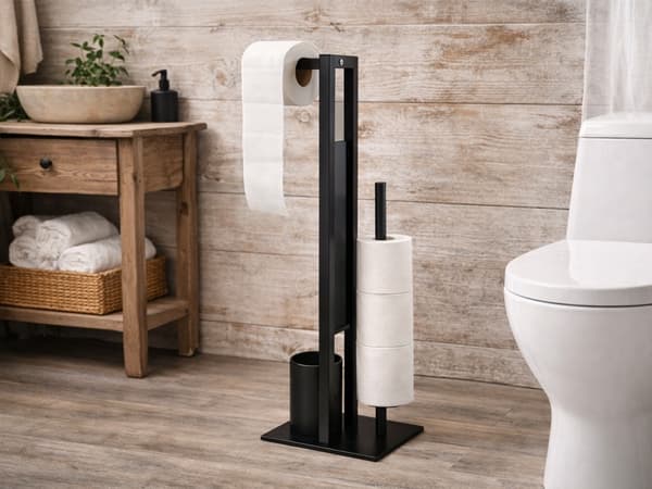 WC-paperiteline hyllyllä, musta 2320