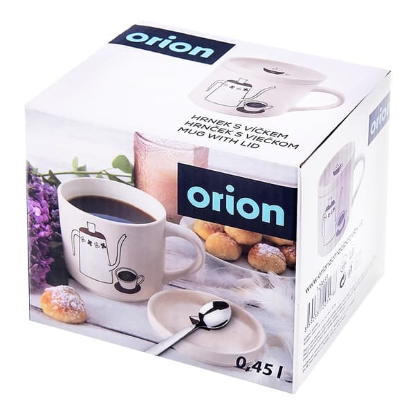 Porcelænskrus med låg 420 ml