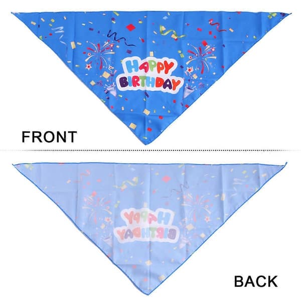 4-pack födelsedagsbandana för hundar, bomullspolyester