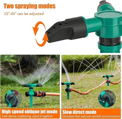 3 pcs 360° Automatic Lawn Irrigation System, Three-Arm Rotating Sprinkler
