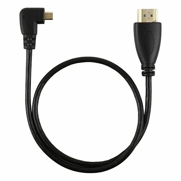 Micro HDMI Typ D Hane 90 Grader Vänstervinklad till HDMI 1.4 Hane 1080p Kabel