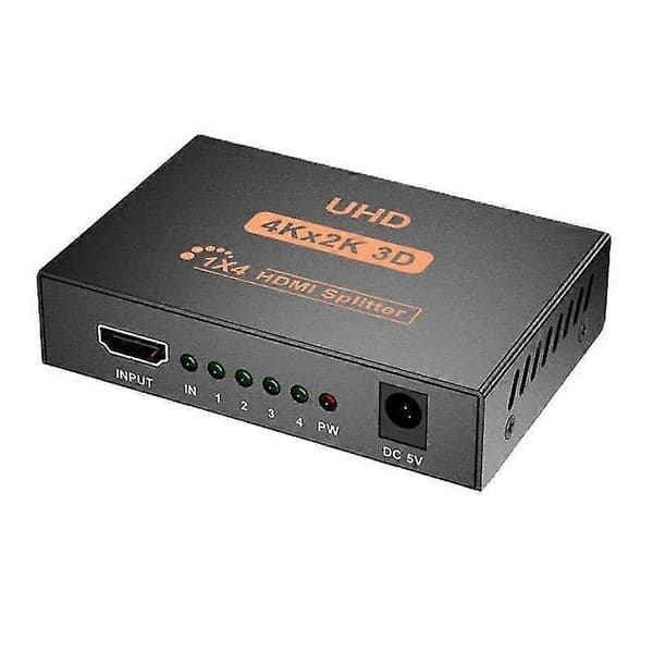 HDMI-splitter 1 in 4 ut 4-vägs HDMI-distribution stöder 3D 4K 1080P HDMI-splitter 1X4 HDMI-splitter