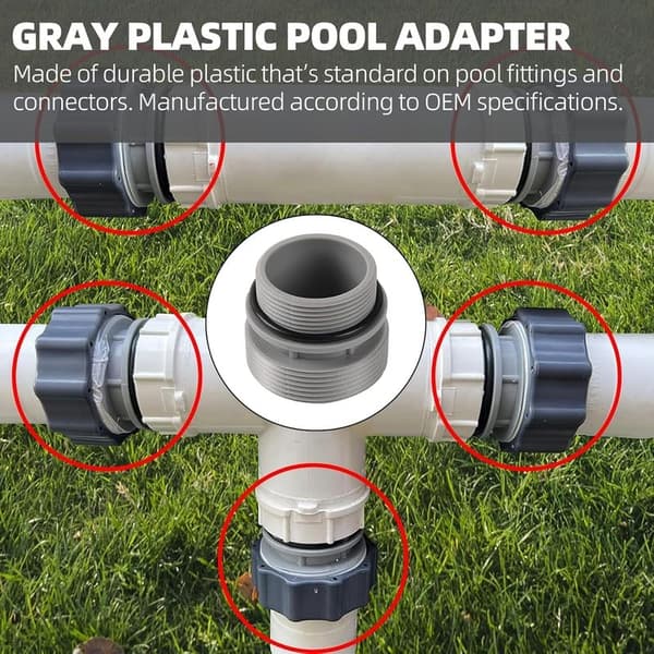 4560 Poolslangeadapter 40 mm til 1 1/2\" Poolpumpe-tilslutningssæt 2-delt