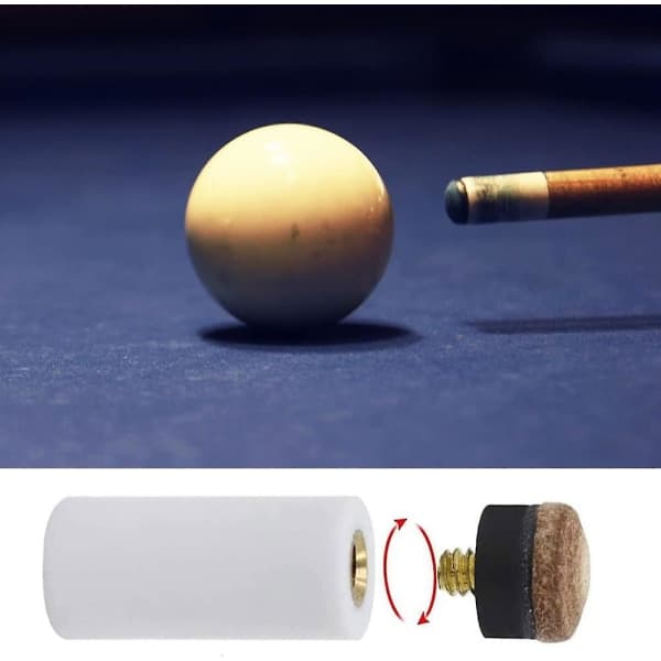 10 monterede elfenbensfarvede billardkøer med skruespids - Billardkøspidser og skruespids til holdbare professionelle snookerkøer