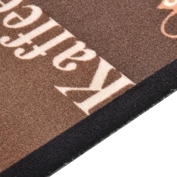 vidaXL Køkkenmåtte maskinvaskbar kaffe brun 60x180 cm multifärg multicolor