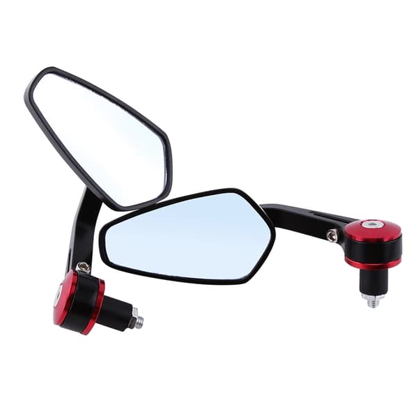 Red Aluminum Motorcycle Rearview Mirrors - Universal 7/8\" Handlebar End