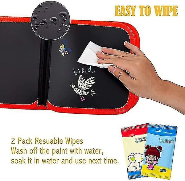 Kids Erasable Doodle Book Set, Reusable Drawing Pads Red-Dino Red-Dino
