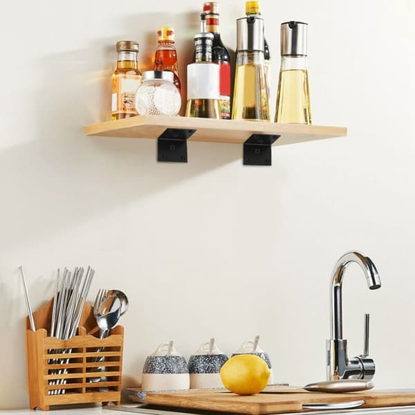 Stainless Steel Shelf, Plain Right Angle Bracket, Heavy Duty Metal L-Shaped Corner Shelf Bracket (16-Pack)