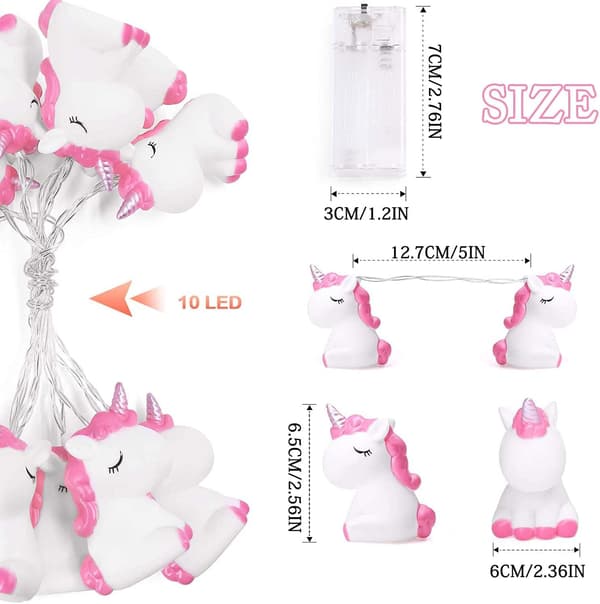 Unicorn string lights, battery-powered unicorn design LED string lights, outdoor string lights, garden decoration G G