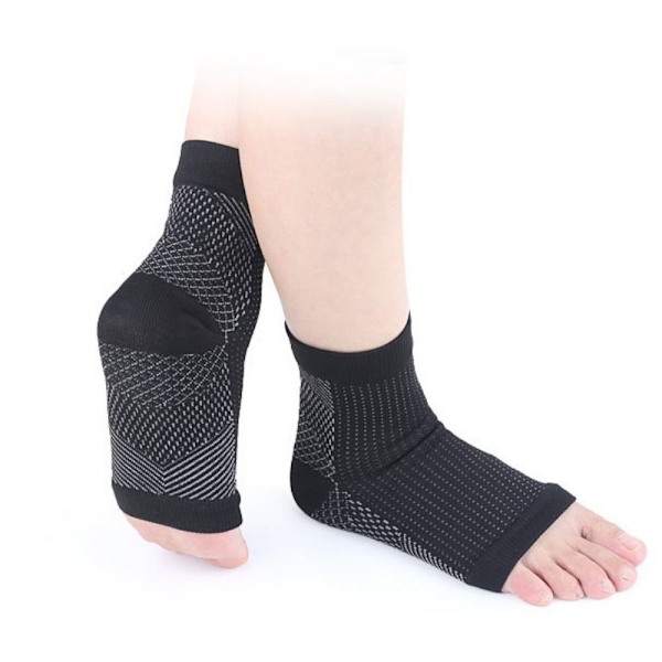Ankel kompressionsstrømper Hæl sok SORT&KOBBER MM sort&kobber black&copper M-M