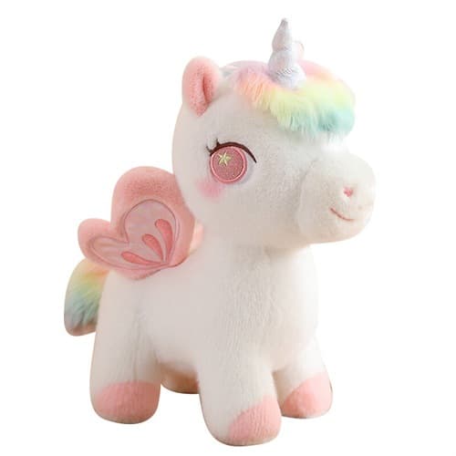 Regnbåge Vit Häst Enhörning Pegasus Plyschdocka Blå 30cm blue 30cm